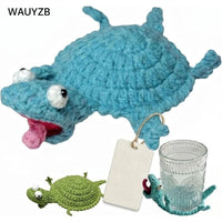 Animal Crochet Lizard Cup Coaster, Handwoven Finished Coffee Mat Creative Desk Decor, Cute 3D DIY Home Table Tea Amigurumi Gift