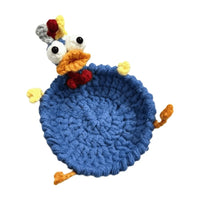 Handmade Crochet Craft Crochet Animal Coaster Soft Knitted Non-Slip Base Cute Cartoon Cup Mat Animal Shape Design