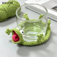 Animal Crochet Lizard Cup Coaster, Handwoven Finished Coffee Mat Creative Desk Decor, Cute 3D DIY Home Table Tea Amigurumi Gift