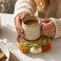 Handmade Crochet Craft Crochet Animal Coaster Soft Knitted Non-Slip Base Cute Cartoon Cup Mat Animal Shape Design