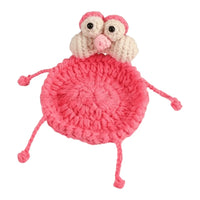 Handmade Crochet Craft Crochet Animal Coaster Soft Knitted Non-Slip Base Cute Cartoon Cup Mat Animal Shape Design