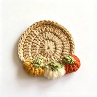 Handmade Crochet Craft Crochet Animal Coaster Soft Knitted Non-Slip Base Cute Cartoon Cup Mat Animal Shape Design
